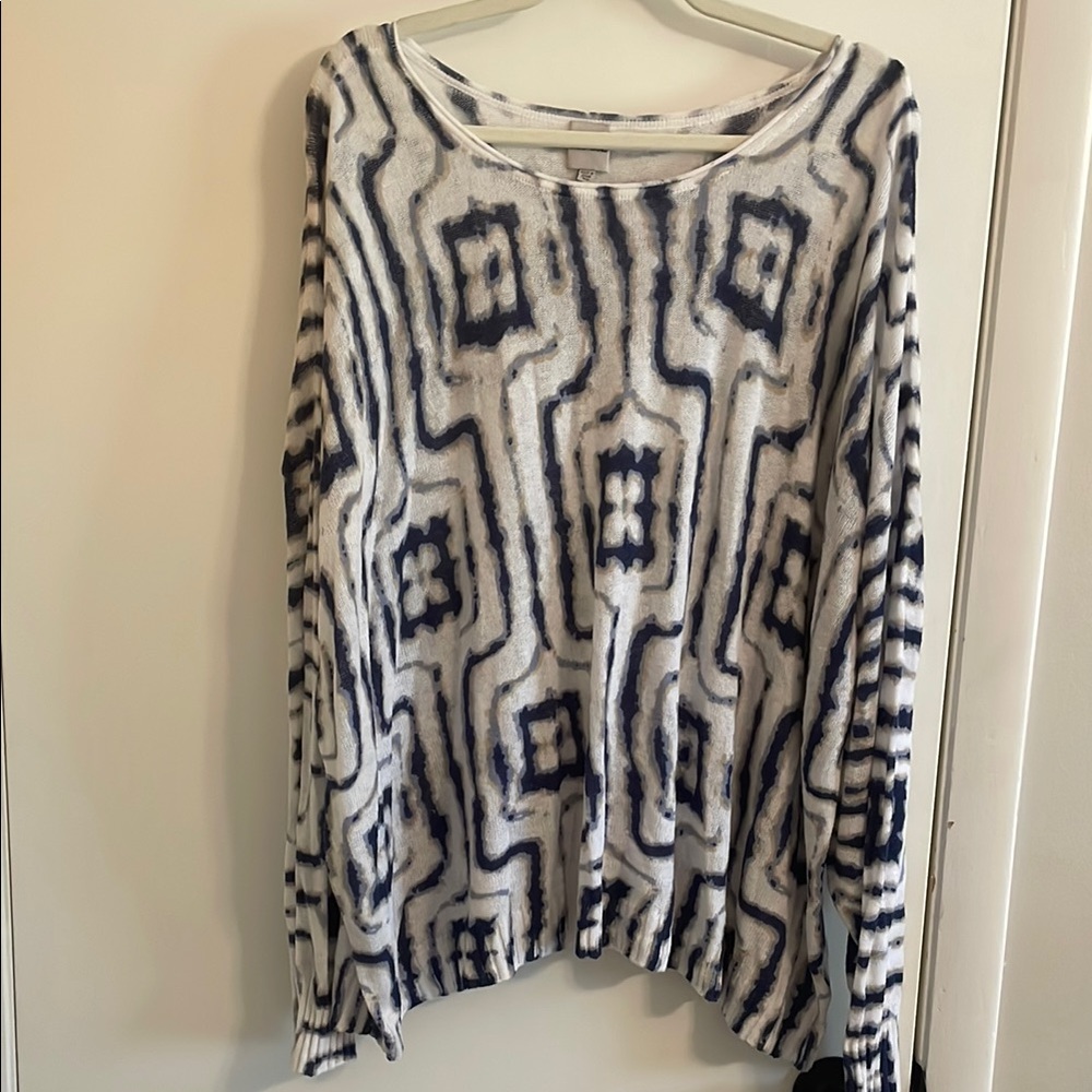 NWOT Nic + Zoe Lightweight Geometric Patterned Sweater
